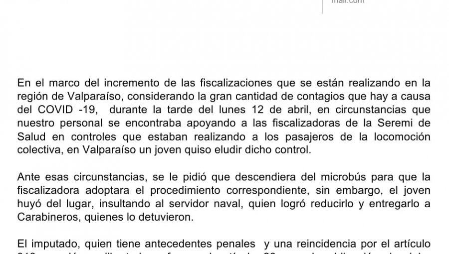 Armada explica polémico procedimiento de funcionario durante fiscalización en Valparaíso