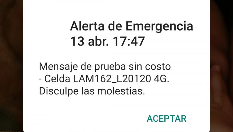 "Alerta de Emergencia": Habitantes del sur del país recibieron mensaje de prueba del sistema SAE