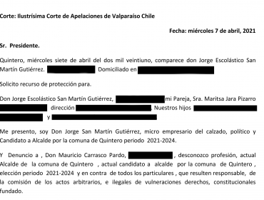 Quintero en llamas: Candidato denuncia a Alcalde de amenaza de muerte por teléfono, pero la autoridad asegura que todo es una "maniobra electoral"