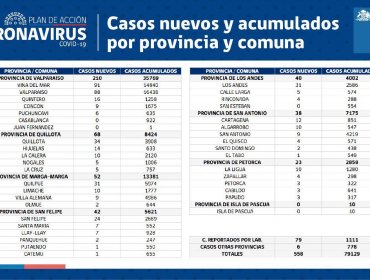 Conozca de qué comunas son los 558 casos nuevos de coronavirus en la región de Valparaíso