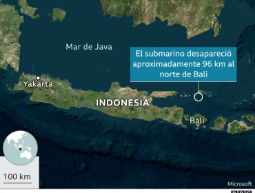 Aceleran búsqueda de submarino indonesio con 53 tripulantes a los que les quedan pocas horas de oxígeno