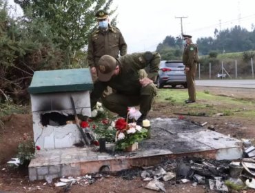 Carabineros repudia destrucción de animita en honor al cabo Eugenio Nain: "La volveremos a levantar"