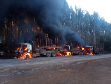 Al menos 15 vehículos quemados dejan ataques incendiarios múltiples en Capitán Pastene