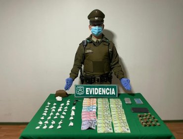 Control policial termina con hombre detenido por porte de drogas en Viña del Mar