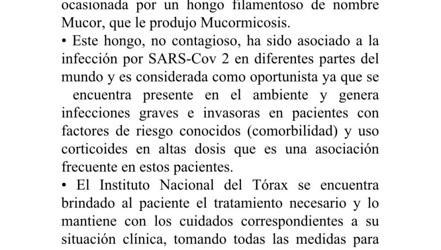 Confirman primer caso de "hongo negro" en Chile: afecta a internado con Covid-19 en Hospital del Tórax