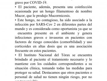 Confirman primer caso de "hongo negro" en Chile: afecta a internado con Covid-19 en Hospital del Tórax