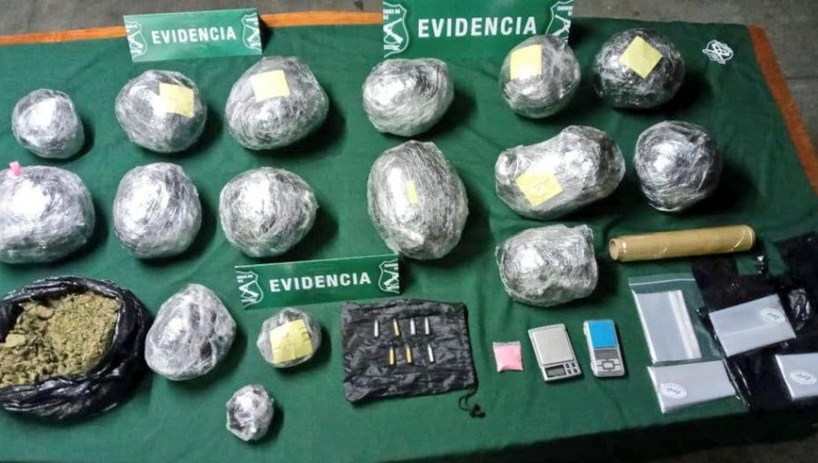 Más de 13 kilos de marihuana fueron incautados tras una fiscalización en el centro de Valparaíso