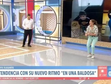 Julio César Rodríguez y Monserrat Álvarez se desordenan bailando "En una Baldosa" en pleno matinal