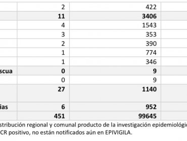 Conozca de qué comunas son los 451 casos nuevos de coronavirus en la región de Valparaíso