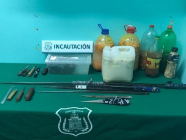 Masivo allanamiento permitió incautar armas blancas, celulares y droga en la cárcel de Quillota