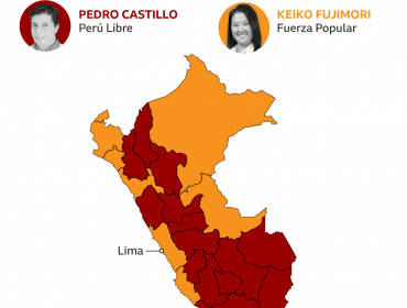 Elecciones en Perú: El mapa que explica el voto entre el "sur antisistema" favorable a Castillo y las ciudades que votaron por Fujimori