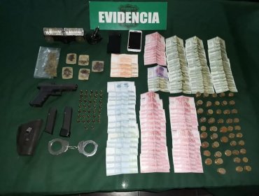 Control preventivo permite incautar arma de fuego, municiones y droga en Concón