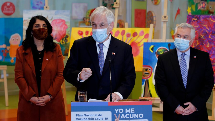 Presidente Piñera dio inicio a vacunación para niños, niñas y adolescentes de 12 a 17 años