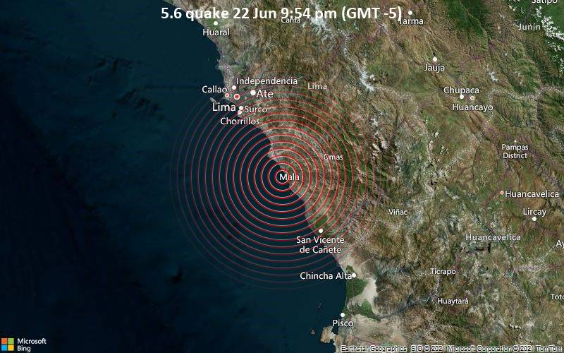 Fuerte sismo de magnitud 6,0 sacudió a Lima y la costa central de Perú