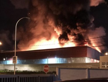 Incendio descontrolado y de grandes proporciones afecta a fábrica de colchones de Coquimbo: evacuaron casas aledañas