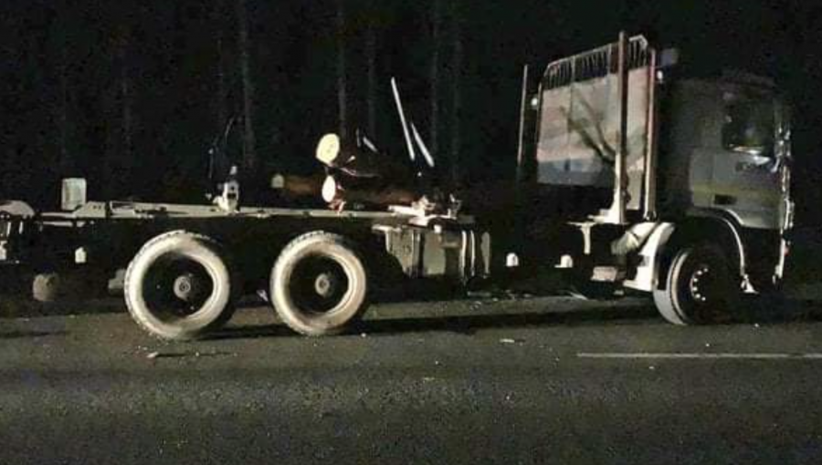 Carga de madera se soltó de un camión y dejó dos fallecidos en carretera de Lota