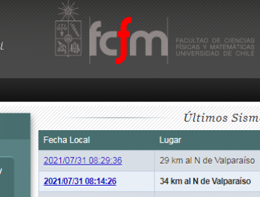 Dos sismos en menos de quince minutos se registran en la Región de Valparaíso