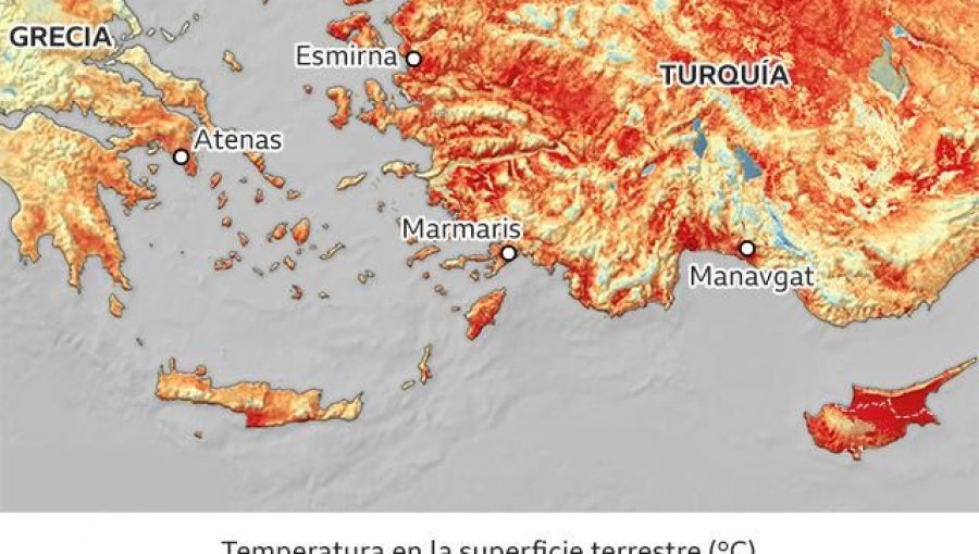 Temperaturas sin precedentes y más de un centenar de incendios sofocan a Grecia y Turquía