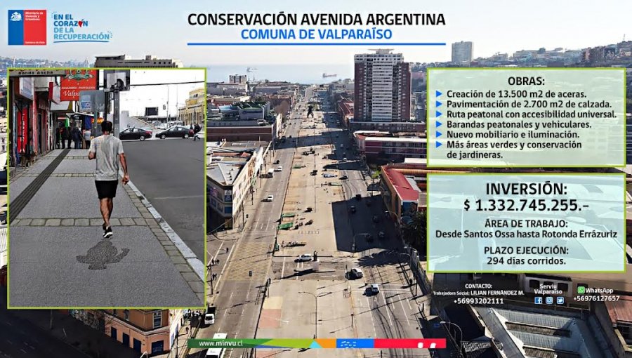 SERVIU iniciará obras de conservación para renovar la tradicional Avenida Argentina de Valparaíso