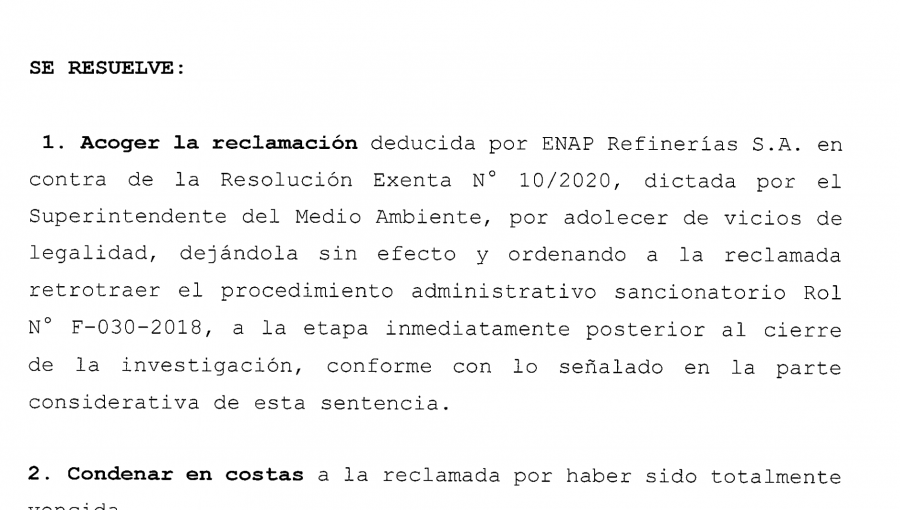 Por actuar "ilegal y arbitrario" de la SMA: Tribunal Ambiental acoge reclamación de ENAP por masiva intoxicación en Quintero