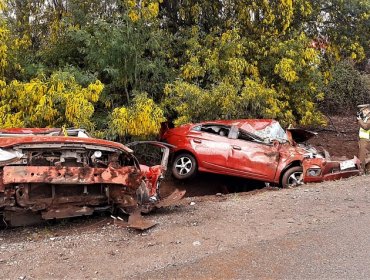 Un fallecido y tres heridos graves deja accidente de tránsito en la ruta 5 Sur en Chillán