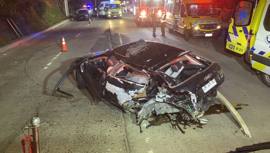 Colisión de alta energía deja al menos un lesionado grave en Av. Borgoño en Viña del Mar