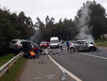 Un muerto y dos menores heridos dejó accidente de tránsito en la Ruta del Itata