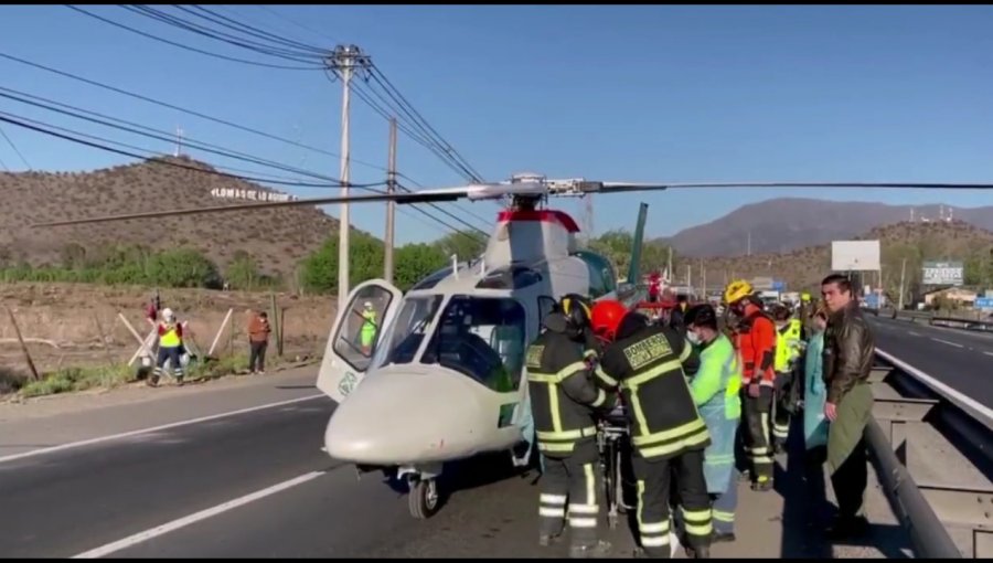 Kilométrica congestión vehicular en Ruta 68 por accidente que terminó con motorista con su brazo amputado