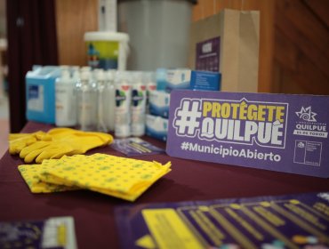 Municipio de Quilpué entrega 677 kits sanitarios a comerciantes locales