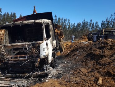 Ataque incendiario deja tres máquinas forestales destruidas en predio forestal de Osorno