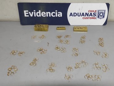 Aduanas incauta tres lingotes y 169 anillos de oro avaluados en más de $279 millones en Quillagua