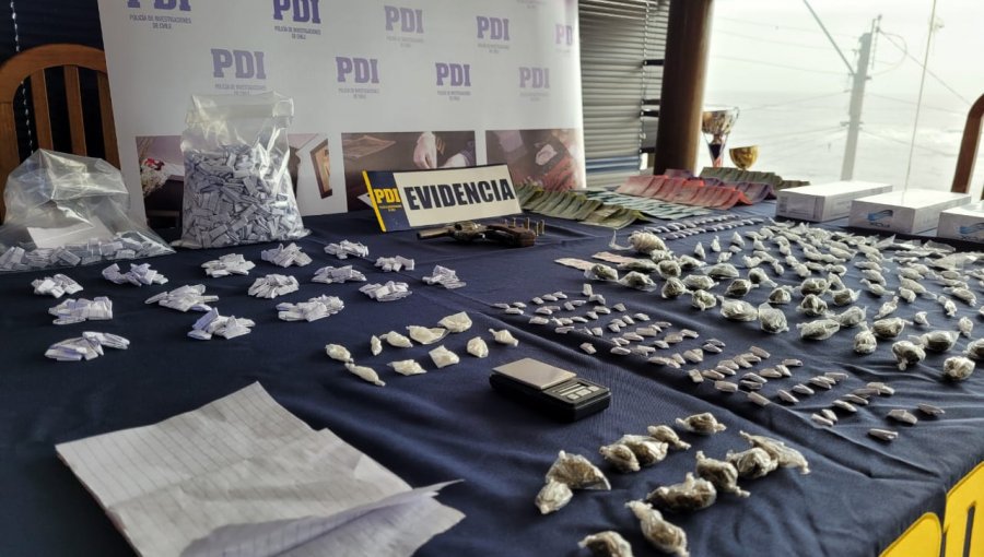 Tres detenidos deja operativo antidrogas de la PDI en Puchuncaví: incautaron sustancias ilícitas y un arma de fuego