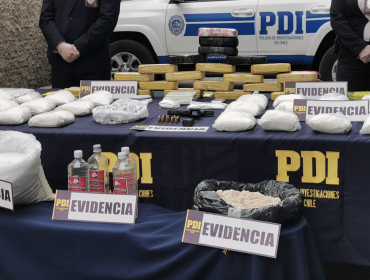 PDI La Calera desbarata laboratorio clandestino e incauta cerca de $1.000 millones en droga