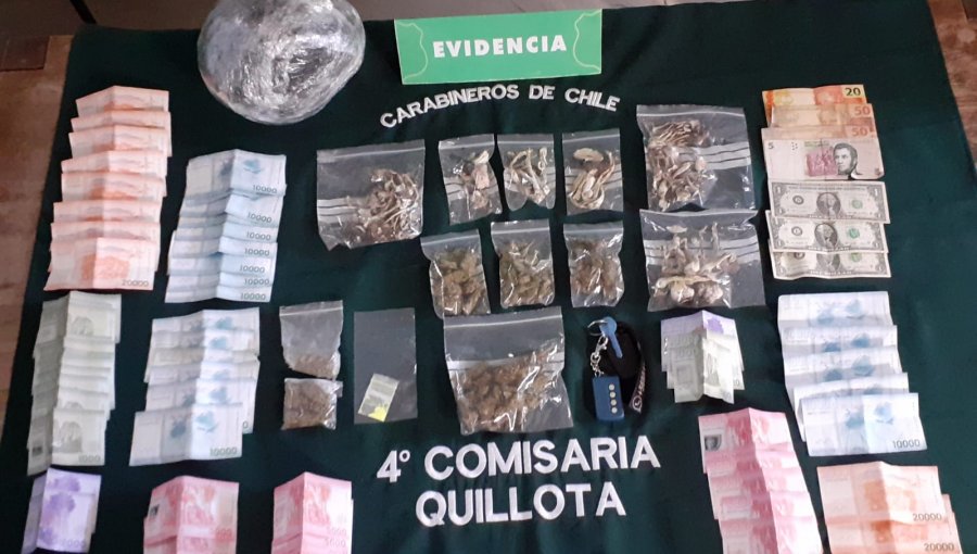 Detienen a sujetos que transportaban marihuana, ketamina y hongos alucinógenos en vehículo de alta gama en Quillota