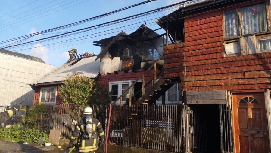 Dos viviendas resultan afectadas en incendio en Puerto Montt