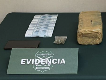 Sorprenden a conductor transportando un ladrillo de 1 kilo de marihuana en carretera de La Ligua