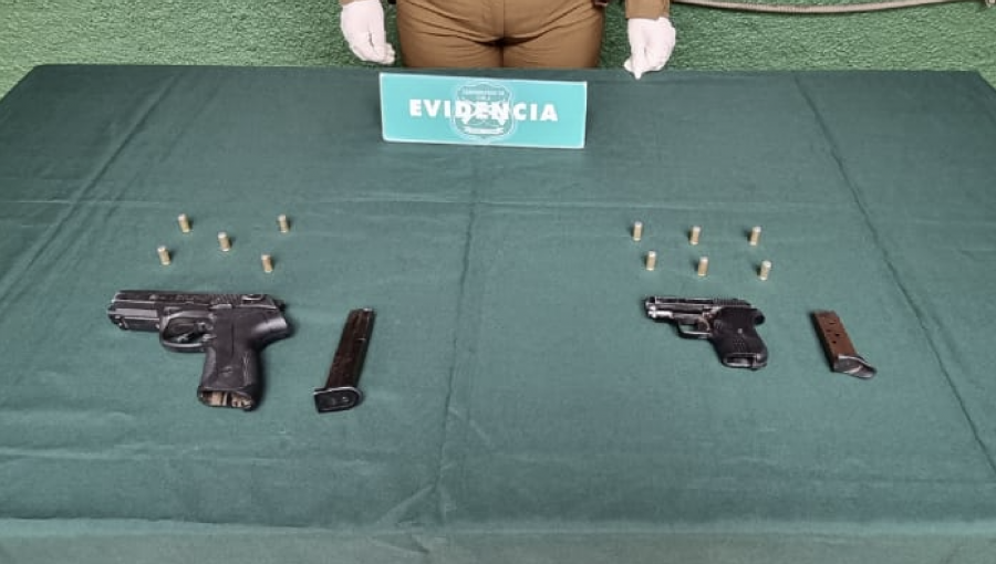 Control policial permite incautar dos armas de fuego y municiones en la parte alta de Viña del Mar