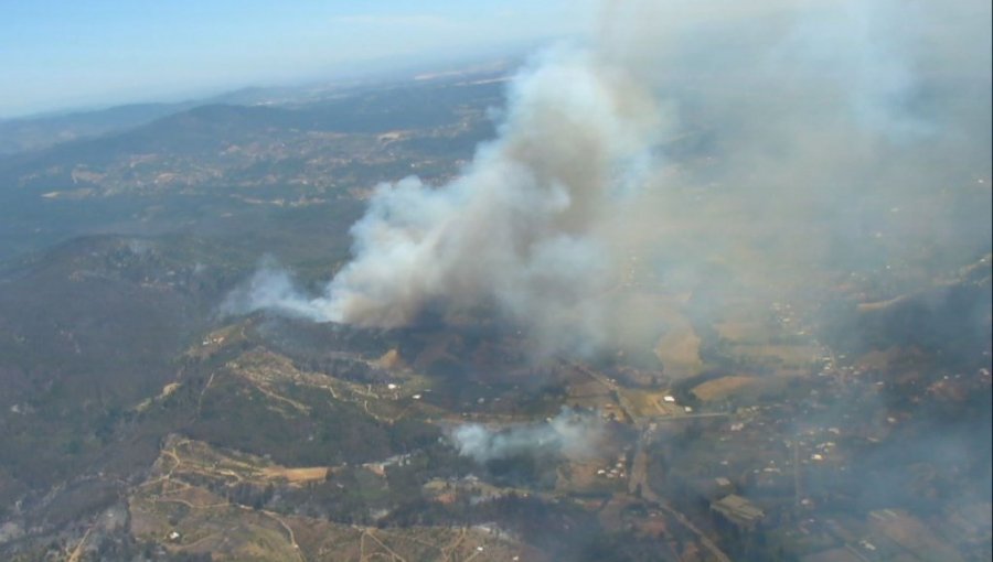 Onemi solicitó evacuar el sector Coyanco de la comuna de Quillón por incendio forestal