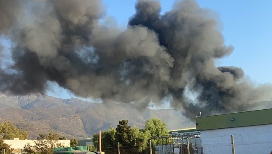 Incendio consumió gran parte de una empresa en Quillota: galpón, bodegas y maquinarias fueron afectadas