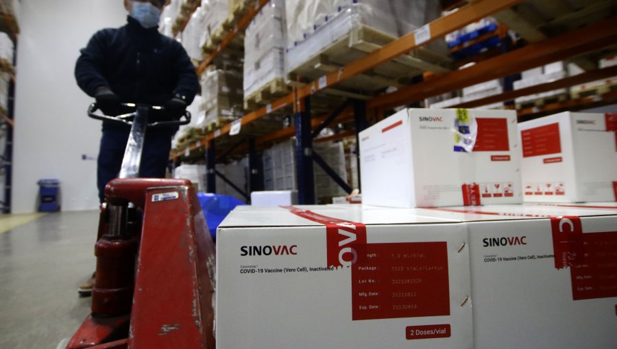 300 mil nuevas dosis de la vacuna Sinovac contra el Covid-19 llegaron a Chile el último día del año