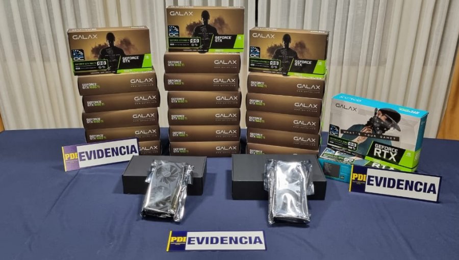 PDI Quilpué recupera tarjetas gamer avaluadas en más de $12 millones: dos hombres fueron detenidos