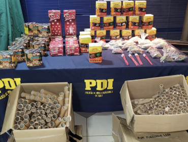 PDI detuvo a sujeto sorprendido con gran arsenal de fuegos de artificio en Quintero