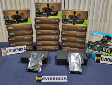 PDI Quilpué recupera tarjetas gamer avaluadas en más de $12 millones: dos hombres fueron detenidos
