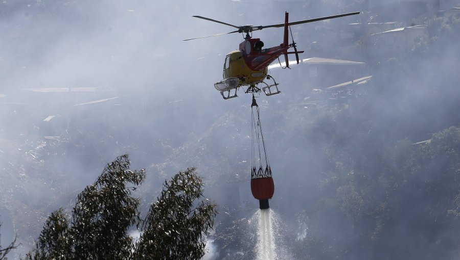 Equipos de emergencia logran contener incendio forestal y estructural en el cerro Jiménez de Valparaíso
