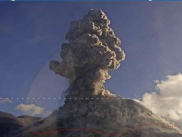 Explosión en el complejo volcánico Nevados de Chillán origina sismo y columna asociada a la carga de material piroclástico