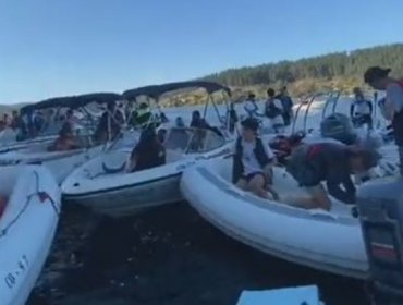 Denuncian nueva fiesta en mitad de un lago, ahora en Vichuquén