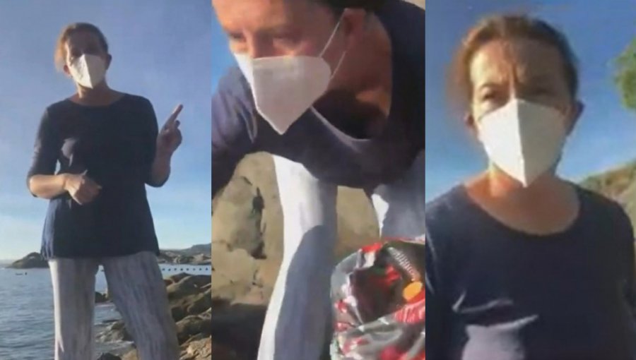 "Te voy a sacar con arma": Repudio causa video que muestra a mujer obligando a joven a salir de playa en Puerto Montt