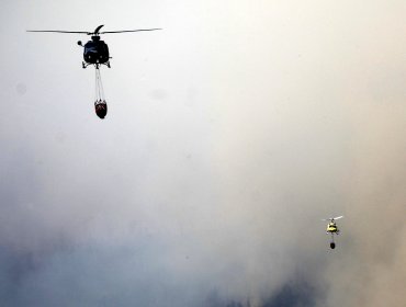 Activo se mantiene el incendio forestal que ha consumido 350 hectáreas en la parte alta de Valparaíso
