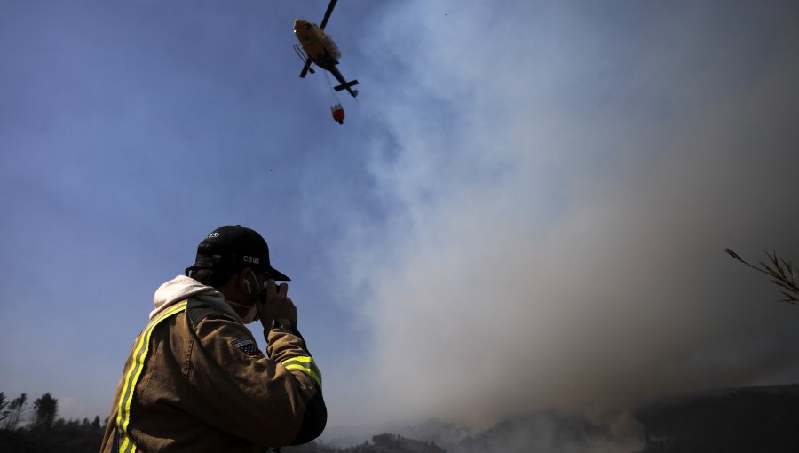 Incendio forestal en Valparaíso está mayoritariamente contenido, pero no controlado: hay bajo riesgo de propagarse a zonas pobladas