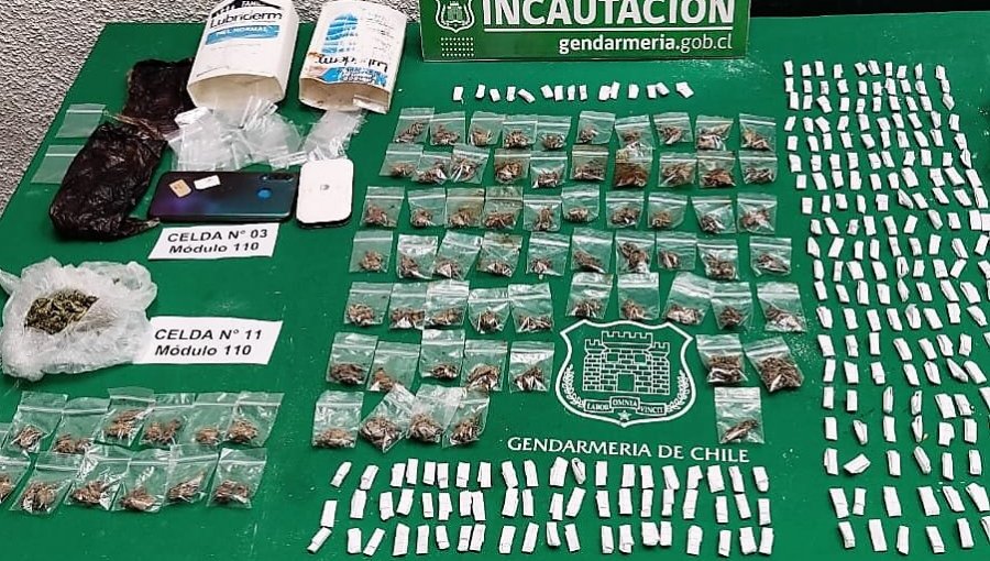Incautan más de 300 dosis de drogas desde módulo de imputados de la cárcel de Valparaíso